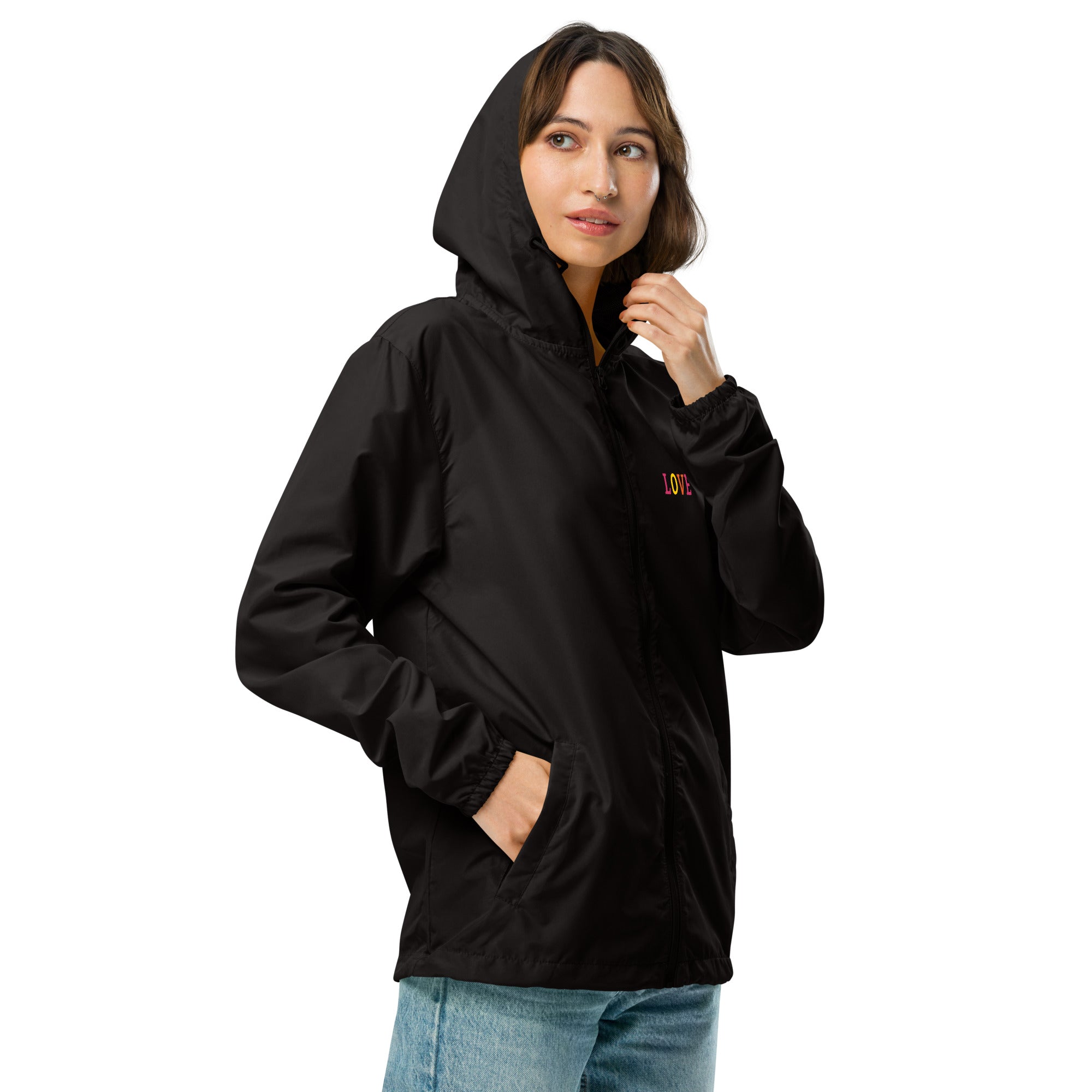 LOVE Unisex Zip Up Windbreaker